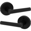 imageKwikset Milan Interior Privacy Door Handle with Lock Door Lever For Bathroom and Bedroom Matte Black Reversible Keyless Push Button Lock Door LeverMatte Black