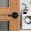 imageKwikset Milan Interior Privacy Door Handle with Lock Door Lever For Bathroom and Bedroom Matte Black Reversible Keyless Push Button Lock Door LeverMatte Black