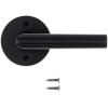 imageKwikset Milan Interior Privacy Door Handle with Lock Door Lever For Bathroom and Bedroom Matte Black Reversible Keyless Push Button Lock Door LeverMatte Black