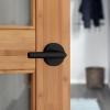 imageKwikset Milan Interior Privacy Door Handle with Lock Door Lever For Bathroom and Bedroom Matte Black Reversible Keyless Push Button Lock Door LeverMatte Black