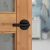imageKwikset Milan Interior Privacy Door Handle with Lock Door Lever For Bathroom and Bedroom Matte Black Reversible Keyless Push Button Lock Door LeverMatte Black