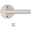 imageKwikset Milan Interior Privacy Door Handle with Lock Door Lever For Bathroom and Bedroom Matte Black Reversible Keyless Push Button Lock Door LeverSatin Nickel