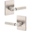 imageKwikset Mirada Reeded Interior Passage Door Handle Lever for Closet and Hallway Doors Reversible NonLocking Handle Lever Satin Nickel with Microban ProtectionSatin Nickel