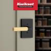 imageKwikset Mirada Reeded Interior Passage Door Handle Lever for Closet and Hallway Doors Reversible NonLocking Handle Lever Satin Nickel with Microban ProtectionMatte Black Satin Brass