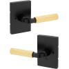 imageKwikset Mirada Reeded Interior Passage Door Handle Lever for Closet and Hallway Doors Reversible NonLocking Handle Lever Satin Nickel with Microban ProtectionMatte Black Satin Brass