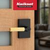 imageKwikset Mirada Reeded Interior Passage Door Handle Lever for Closet and Hallway Doors Reversible NonLocking Handle Lever Satin Nickel with Microban ProtectionMatte Black Satin Brass
