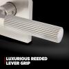 imageKwikset Mirada Reeded Interior Passage Door Handle Lever for Closet and Hallway Doors Reversible NonLocking Handle Lever Satin Nickel with Microban ProtectionSatin Nickel