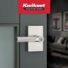 imageKwikset Mirada Reeded Interior Passage Door Handle Lever for Closet and Hallway Doors Reversible NonLocking Handle Lever Satin Nickel with Microban ProtectionSatin Nickel