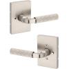 imageKwikset Mirada Reeded Interior Passage Door Handle Lever for Closet and Hallway Doors Reversible NonLocking Handle Lever Satin Nickel with Microban ProtectionSatin Nickel
