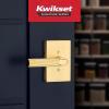 imageKwikset Mirada Reeded Interior Passage Door Handle Lever for Closet and Hallway Doors Reversible NonLocking Handle Lever Satin Nickel with Microban ProtectionSatin Brass