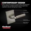 imageKwikset Mirada Reeded Interior Passage Door Handle Lever for Closet and Hallway Doors Reversible NonLocking Handle Lever Satin Nickel with Microban ProtectionMatte Black Satin Brass