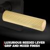 imageKwikset Mirada Reeded Interior Privacy Door Handle with Lock Handle for Bathroom and Bedroom Satin Brass Reversible Keyless Push Button Lock with Microban ProtectionMatte Black