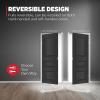 imageKwikset Mirada Reeded Interior Privacy Door Handle with Lock Handle for Bathroom and Bedroom Satin Brass Reversible Keyless Push Button Lock with Microban ProtectionMatte Black