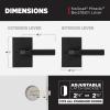 imageKwikset Mirada Reeded Interior Privacy Door Handle with Lock Handle for Bathroom and Bedroom Satin Brass Reversible Keyless Push Button Lock with Microban ProtectionMatte Black