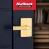 imageKwikset Mirada Reeded Interior Privacy Door Handle with Lock Handle for Bathroom and Bedroom Satin Nickel Reversible Keyless Push Button Lock with Microban ProtectionSatin Brass