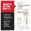 imageKwikset Mirada Reeded Interior Privacy Door Handle with Lock Handle for Bathroom and Bedroom Satin Nickel Reversible Keyless Push Button Lock with Microban ProtectionSatin Nickel