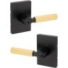 imageKwikset Mirada Reeded Interior Privacy Door Handle with Lock Handle for Bathroom and Bedroom Satin Nickel Reversible Keyless Push Button Lock with Microban ProtectionMatte Black Satin Brass
