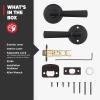 imageKwikset Perth Entry Door Handle with Lock and Key Secure Keyed Reversible Lever Exterior for Front Entrance and Bedrooms Satin Nickel Pick Resistant Smartkey Rekey Security and MicrobanMatte Black
