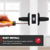 imageKwikset Perth Entry Door Handle with Lock and Key Secure Keyed Reversible Lever Exterior for Front Entrance and Bedrooms Satin Nickel Pick Resistant Smartkey Rekey Security and MicrobanMatte Black