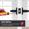 imageKwikset Perth Entry Door Handle with Lock and Key Secure Keyed Reversible Lever Exterior for Front Entrance and Bedrooms Satin Nickel Pick Resistant Smartkey Rekey Security and MicrobanMatte Black