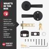 imageKwikset Perth Entry Door Handle with Lock and Key Secure Keyed Reversible Lever Exterior for Front Entrance and Bedrooms Satin Nickel Pick Resistant Smartkey Rekey Security and MicrobanMatte Black