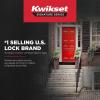imageKwikset Perth Entry Door Handle with Lock and Key Secure Keyed Reversible Lever Exterior for Front Entrance and Bedrooms Satin Nickel Pick Resistant Smartkey Rekey Security and MicrobanMatte Black