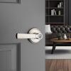 imageKwikset Perth Entry Door Handle with Lock and Key Secure Keyed Reversible Lever Exterior for Front Entrance and Bedrooms Satin Nickel Pick Resistant Smartkey Rekey Security and MicrobanSatin Nickel