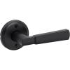 imageKwikset Perth Entry Door Handle with Lock and Key Secure Keyed Reversible Lever Exterior for Front Entrance and Bedrooms Satin Nickel Pick Resistant Smartkey Rekey Security and MicrobanMatte Black