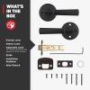 imageKwikset Perth Entry Door Handle with Lock and Key Secure Keyed Reversible Lever Exterior for Front Entrance and Bedrooms Satin Nickel Pick Resistant Smartkey Rekey Security and MicrobanMatte Black