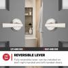 imageKwikset Perth Entry Door Handle with Lock and Key Secure Keyed Reversible Lever Exterior for Front Entrance and Bedrooms Satin Nickel Pick Resistant Smartkey Rekey Security and MicrobanSatin Nickel
