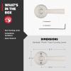 imageKwikset Perth Entry Door Handle with Lock and Key Secure Keyed Reversible Lever Exterior for Front Entrance and Bedrooms Satin Nickel Pick Resistant Smartkey Rekey Security and MicrobanSatin Nickel