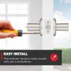 imageKwikset Perth Entry Door Handle with Lock and Key Secure Keyed Reversible Lever Exterior for Front Entrance and Bedrooms Satin Nickel Pick Resistant Smartkey Rekey Security and MicrobanSatin Nickel