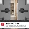 imageKwikset Perth Entry Door Handle with Lock and Key Secure Keyed Reversible Lever Exterior for Front Entrance and Bedrooms Satin Nickel Pick Resistant Smartkey Rekey Security and MicrobanMatte Black