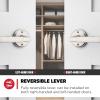 imageKwikset Perth Entry Door Handle with Lock and Key Secure Keyed Reversible Lever Exterior for Front Entrance and Bedrooms Satin Nickel Pick Resistant Smartkey Rekey Security and MicrobanSatin Nickel