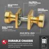imageKwikset Pismo Entry Door Knob with Lock and Key Secure Keyed Handle Exterior Front Entrance and Bedroom Matte Black Pick Resistant SmartKey Rekey Security and MicrobanSatin Brass