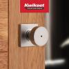 imageKwikset Pismo Entry Door Knob with Lock and Key Secure Keyed Handle Exterior Front Entrance and Bedroom Matte Black Pick Resistant SmartKey Rekey Security and MicrobanSatin Nickel