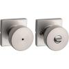 imageKwikset Pismo Entry Door Knob with Lock and Key Secure Keyed Handle Exterior Front Entrance and Bedroom Matte Black Pick Resistant SmartKey Rekey Security and MicrobanSatin Nickel
