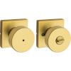 imageKwikset Pismo Entry Door Knob with Lock and Key Secure Keyed Handle Exterior Front Entrance and Bedroom Matte Black Pick Resistant SmartKey Rekey Security and MicrobanSatin Brass