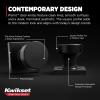 imageKwikset Pismo Entry Door Knob with Lock and Key Secure Keyed Handle Exterior Front Entrance and Bedroom Matte Black Pick Resistant SmartKey Rekey Security and MicrobanMatte Black