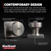 imageKwikset Pismo Entry Door Knob with Lock and Key Secure Keyed Handle Exterior Front Entrance and Bedroom Matte Black Pick Resistant SmartKey Rekey Security and MicrobanSatin Nickel