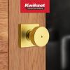 imageKwikset Pismo Entry Door Knob with Lock and Key Secure Keyed Handle Exterior Front Entrance and Bedroom Matte Black Pick Resistant SmartKey Rekey Security and MicrobanSatin Brass