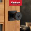 imageKwikset Pismo Entry Door Knob with Lock and Key Secure Keyed Handle Exterior Front Entrance and Bedroom Matte Black Pick Resistant SmartKey Rekey Security and MicrobanMatte Black