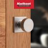 imageKwikset Pismo Entry Door Knob with Lock and Key Secure Keyed Handle Exterior Front Entrance and Bedroom Matte Black Pick Resistant SmartKey Rekey Security and MicrobanSatin Nickel
