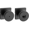 imageKwikset Pismo Entry Door Knob with Lock and Key Secure Keyed Handle Exterior Front Entrance and Bedroom Matte Black Pick Resistant SmartKey Rekey Security and MicrobanMatte Black