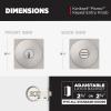 imageKwikset Pismo Entry Door Knob with Lock and Key Secure Keyed Handle Exterior Front Entrance and Bedroom Matte Black Pick Resistant SmartKey Rekey Security and MicrobanSatin Nickel