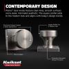 imageKwikset Pismo Entry Door Knob with Lock and Key Secure Keyed Handle Exterior Front Entrance and Bedroom Matte Black Pick Resistant SmartKey Rekey Security and MicrobanSatin Nickel
