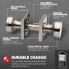 imageKwikset Pismo Entry Door Knob with Lock and Key Secure Keyed Handle Exterior Front Entrance and Bedroom Matte Black Pick Resistant SmartKey Rekey Security and MicrobanSatin Nickel