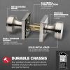 imageKwikset Pismo Entry Door Knob with Lock and Key Secure Keyed Handle Exterior Front Entrance and Bedroom Matte Black Pick Resistant SmartKey Rekey Security and MicrobanSatin Nickel