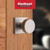 imageKwikset Pismo Entry Door Knob with Lock and Key Secure Keyed Handle Exterior Front Entrance and Bedroom Matte Black Pick Resistant SmartKey Rekey Security and MicrobanSatin Nickel