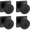 imageKwikset Pismo Entry Door Knob with Lock and Key Secure Keyed Handle Exterior Front Entrance and Bedroom Matte Black Pick Resistant SmartKey Rekey Security and MicrobanMatte Black